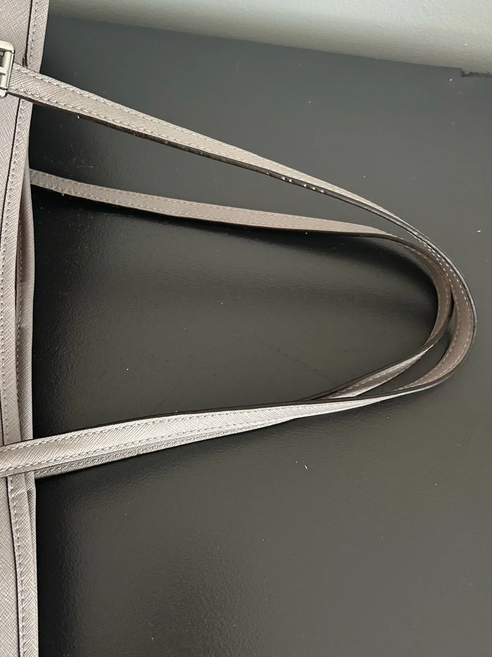 Michael Kors Jet Set Gray Saffiano Leather Large Tote Shoulder Bag